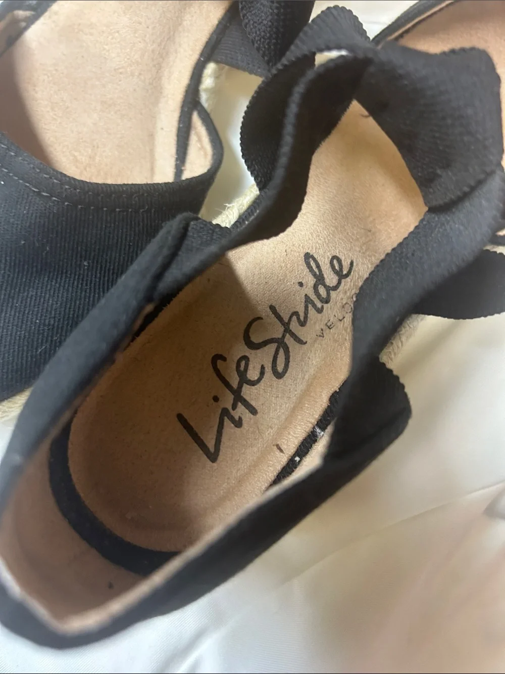 Life Stride Black Canvas Bow Espadrilles (SBED)